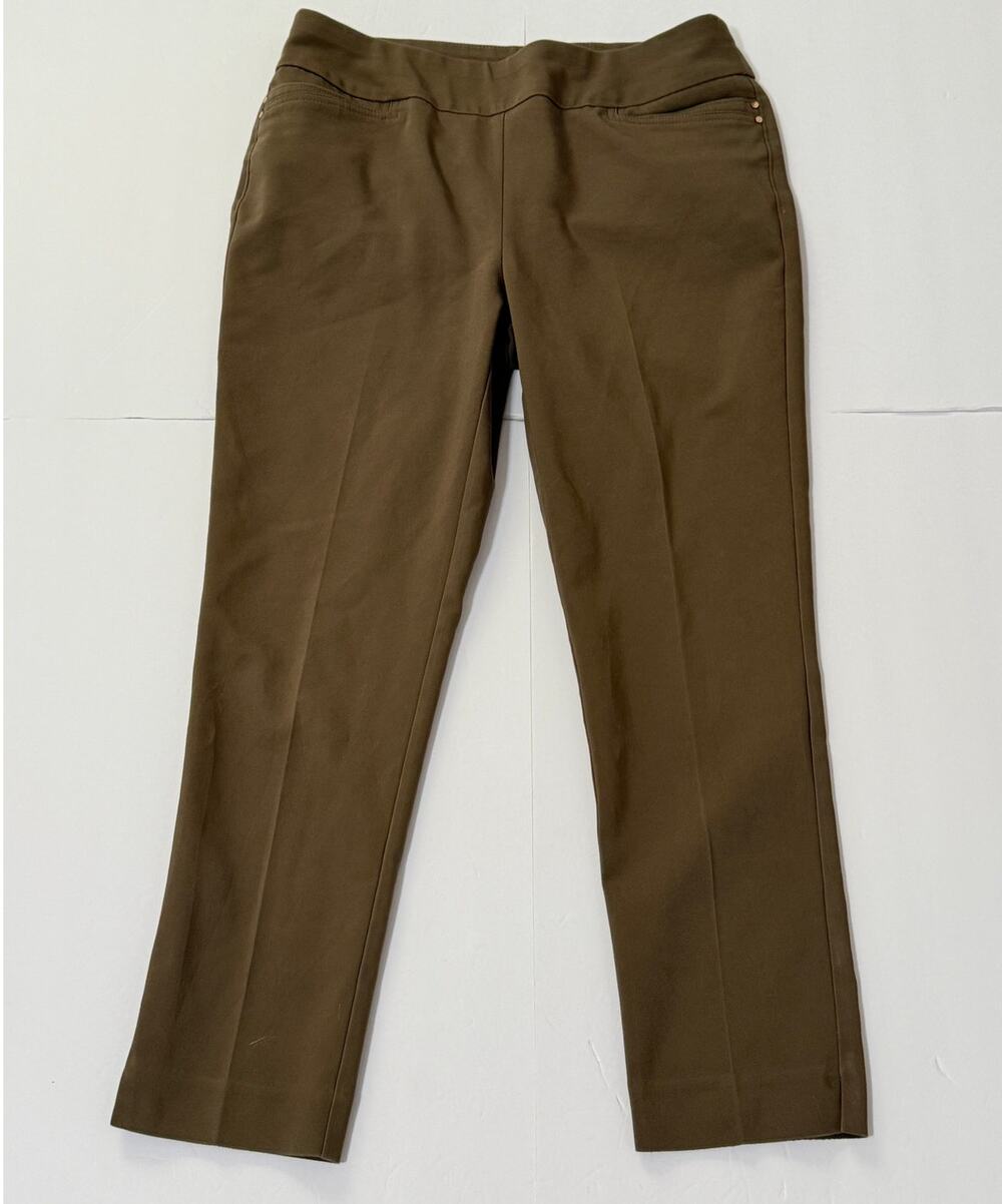 Chico's Fabulously Slimming Ankle Pants, Mushroom Brown, Size 1